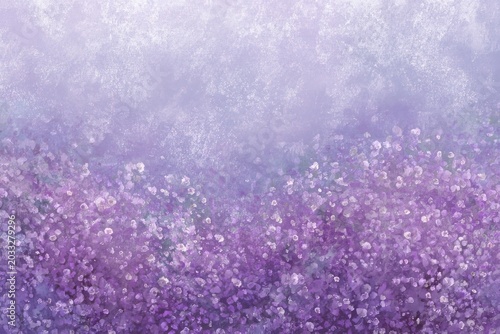 Abstract lavender field with soft pastel hues and textured brushstrokes