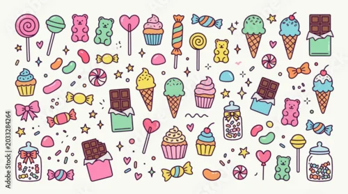 Obraz Colorful sweet treats and desserts.