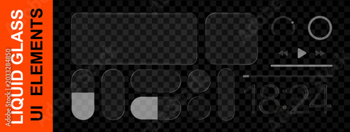 Canvas-taulu Realistic glass basic IU mockup elements isolated on transparent bakground