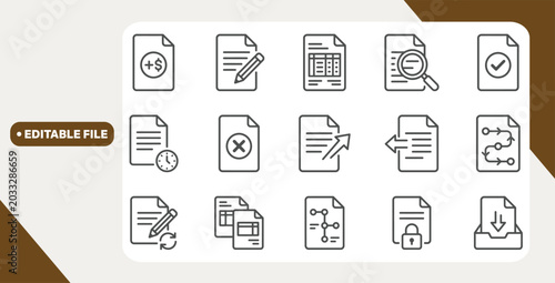 Fotografía Purchase order process icons showing document workflow steps