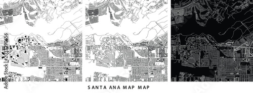 Foto Santa Ana City Map Art Vector