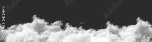 Foto Abstract monochrome background with white fluffy clouds against a dark sky isola