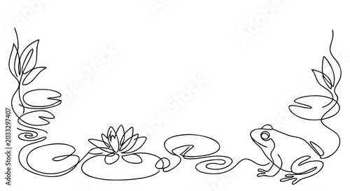 Frog pond lily leaf border