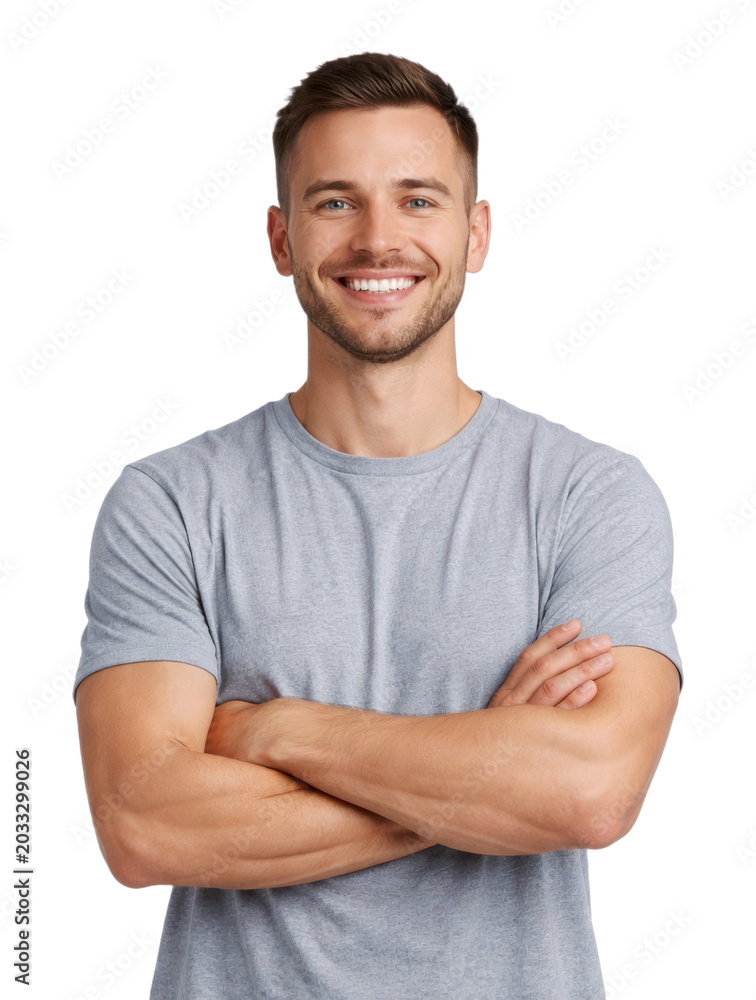 Obraz premium PNG Smiling man in casual attire.
