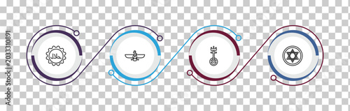 Foto outline religion icons set - islamic halal, faravahar, united church of christ, blasphemy