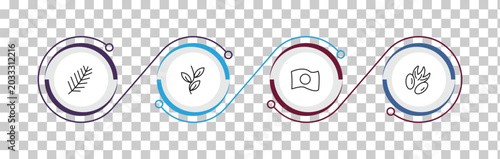 Tableau sur toile outline nature icons set - pine needle, pinnation, japanese, pecan leaf