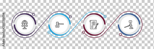 Fotografía outline law and justice icons set - international law, case closed, contract law, ask a lawyer