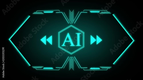 Advanced HUD frame maps artificial intelligence computing infrastructure grids. Modern HUD frame highlights automated machine learning data. Cyber security layout with HUD frame.