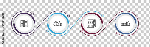 Tableau sur toile outline hotel and restaurant icons set - checkroom, onigiri, hotel, pool
