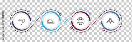 Bild auf Leinwand outline geometric figure icons set - flatten, trapezium, polygon, edit corner