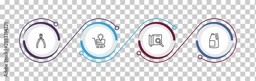 Canvastavla outline general icons set - nippers, ecommerce solutions, map search, engine oil