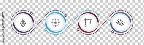 Bild auf Leinwand outline general icons set - impeachment, trackability, construction crane, password phishing