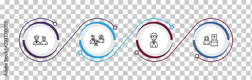 Tableau sur toile outline family relations icons set - step-brother, parent's sibling, nephew, widow / widower