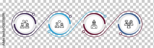 Tableau sur toile outline family relations icons set - ex-husband, girlfriend, grandmother, aunt's or uncle's child