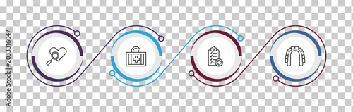 Tableau sur toile outline dentist icons set - check up, aid, health report, maxilla