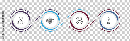 Fotografía outline artificial intellegence icons set - unmanned aerial vehicle, nano sensor, 360 degree, chess