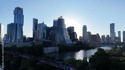 Various images of downtown Austin skyscrapers