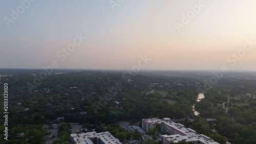 Aerial view of apartments under construction