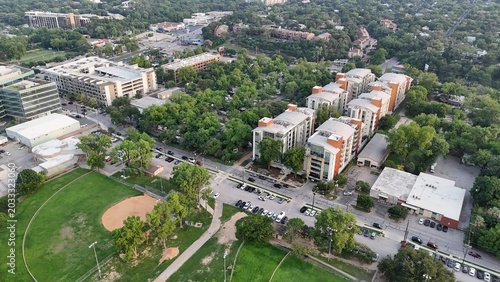 Aerial view of apartments