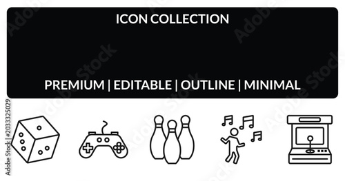 Foto outline icons set - , editable vector for web and mobile