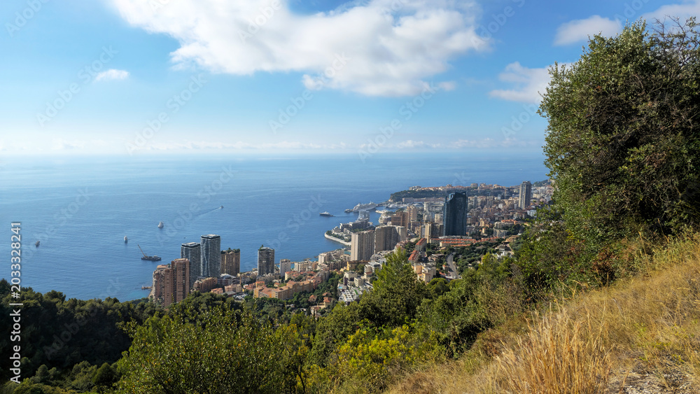 Fototapeta premium Monaco city view on the French Riviera, Provence-Alpes-Cote d'Azur France, Europe.