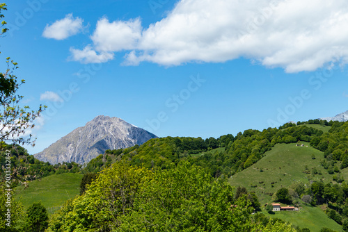 View of Grigna meridionale mountain from St. Peter pass in Valsassina