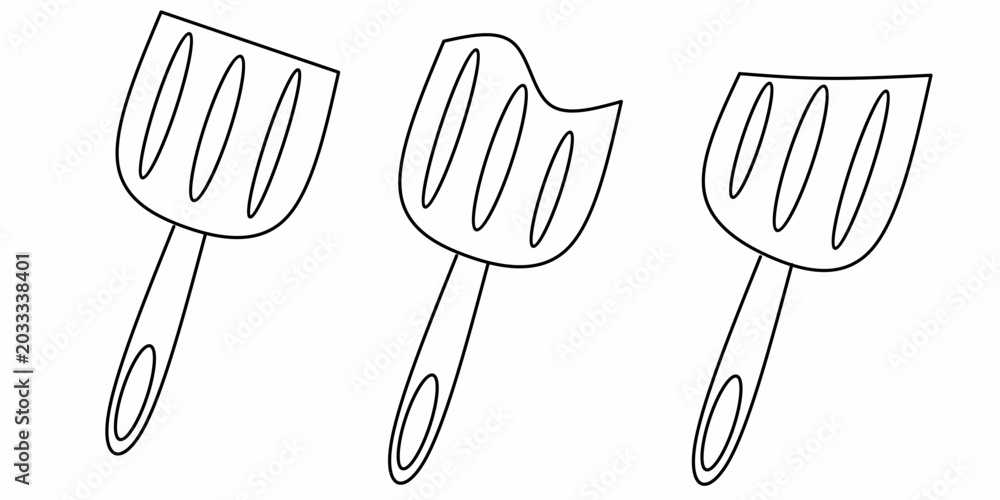 Photos Three spatula set illustration
