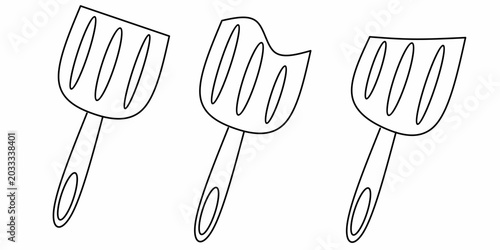 Photos Three spatula set illustration