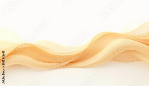 Bilde på lerret An elegant, flowing wave of sheer, pale orange fabric creates a soft, abstract design against a subtle, light background, evoking a sense of gentle movement and airy grace