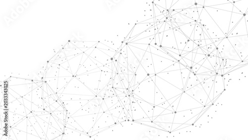 Technology abstract background. Dots connected by lines. Minimalist mesh backdrop. Abstract polygonal shape.