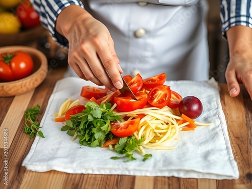 chef cutting vegetables