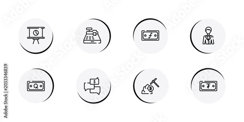 Tableau sur toile business outline icon set featuring invest, cancelation, centralized, confidence icons