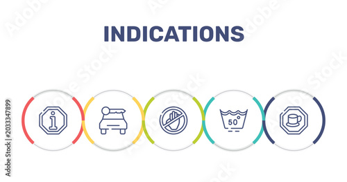 Cuadro en lienzo indications outline icon set featuring information, car rental, no arms, null icons