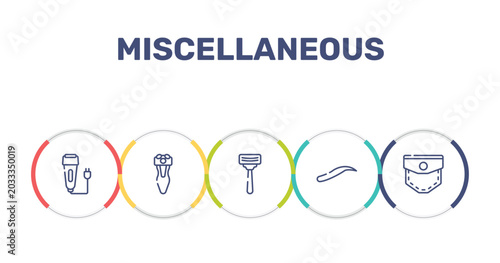 Foto miscellaneous outline icon set featuring electric razor, electric shaver, shaving, eyebrows icons
