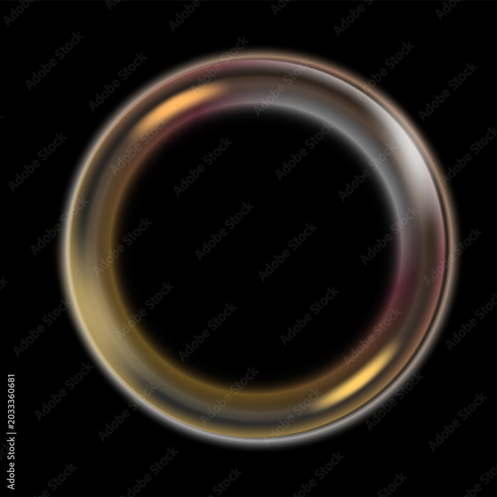 Obraz premium Abstract glowing circular design on black