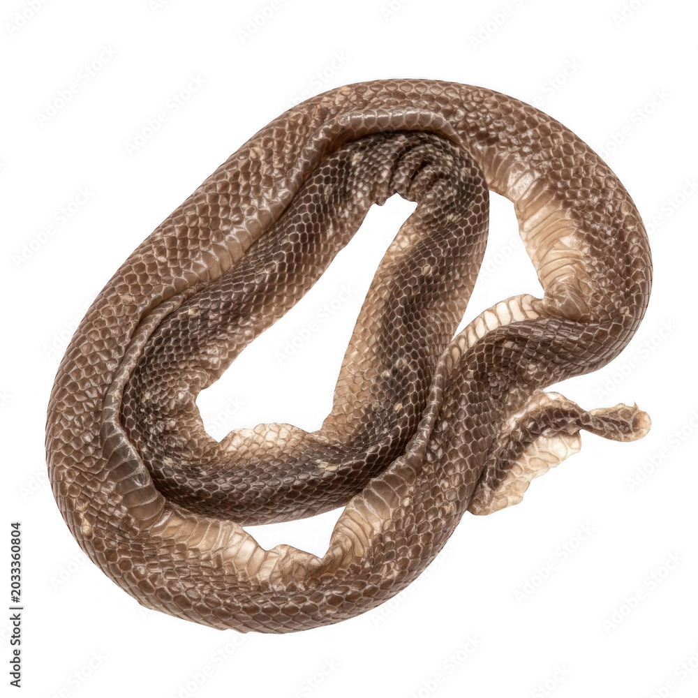 Obraz premium Snake skin shed isolated on transparency background.