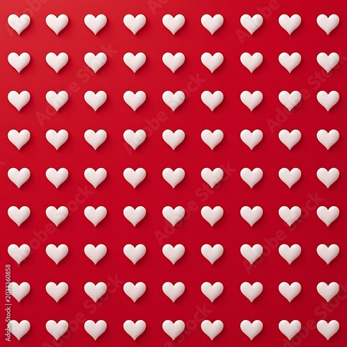The background images and wallpapers were created in red, with small, full white hearts.