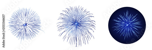 Photos Set and collection of vibrant blue firework burst splash explosion celebratory h