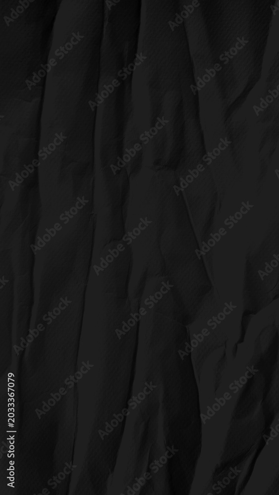 Obraz premium Dark crumpled texture, black mobile wallpaper with a rugged style.