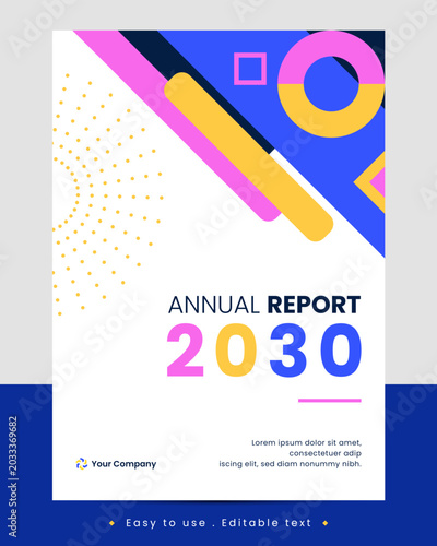 Elegant Geometric Cover Design for Business Report
