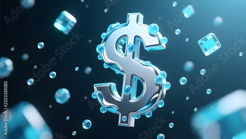 dollar symbol on blue background