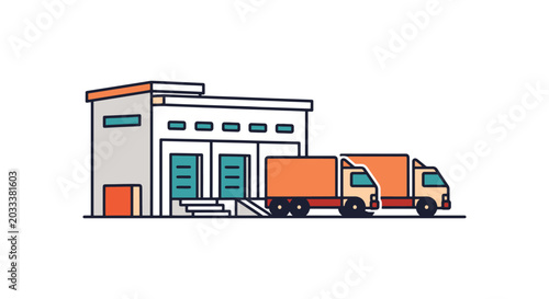 Warehouse dock with delivery simple abstract pattern illustration.eps
