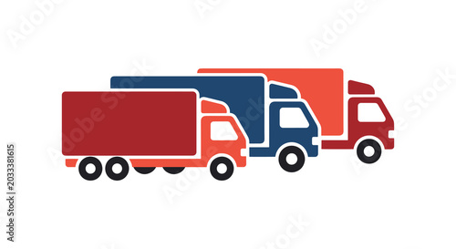 Warehouse logistics trucks simple abstract creative illustration.eps