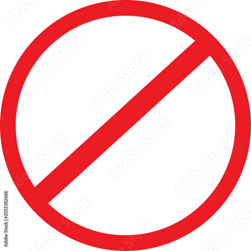 Tableau sur toile Red prohibition symbol icon isolated on transparent background
