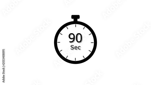 Abstract clock icon illustration. arrow Clock icon Digital and analog clock 90 seconds isolated on black background. and creating a stunning illustration.4k illustration