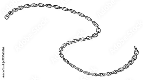 Foto Complex s shaped metal chain arrangement displayed on clear transparent background for versatile usage needs