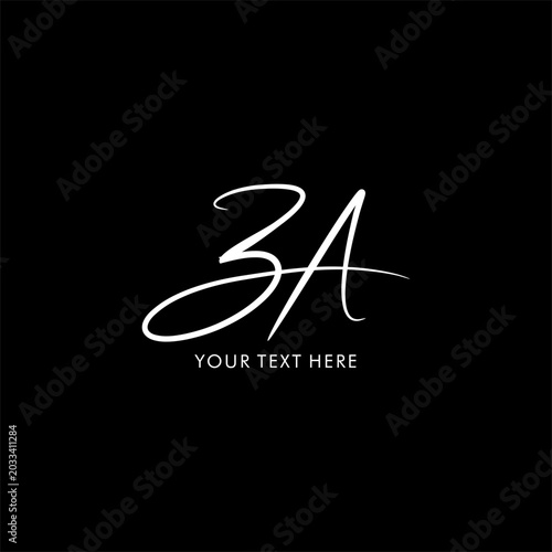 ZA Logo, ZA Initials, Elegant Handwritten ZA Monogram, ZA Letters Logo 