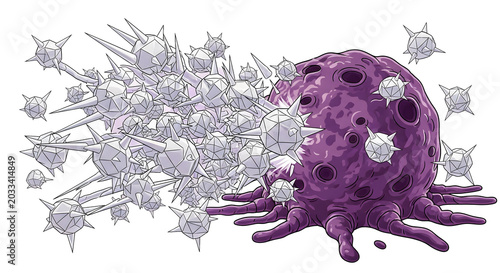 Viral Infection Attack Microscopic Cell