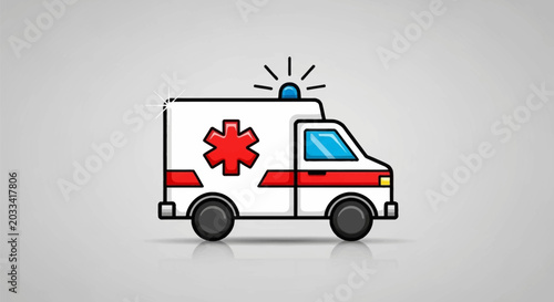 Emergency Medical Services Vehicle Illustration.
