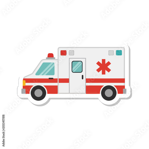 Emergency Medical Services Vehicle Illustration.